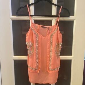 Guess by Marciano Coral Embellished Silk Camisole